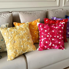 Marigold - Orange Art Silk Decorative Euro Sham