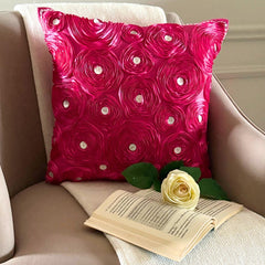 Fuchsia Power - Fuchsia Pink Art Silk Throw Pillow Cover