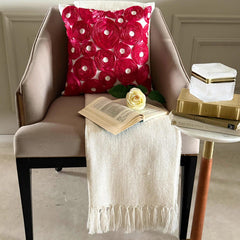 Vintage Joy - Fuchsia Pink Art Silk Throw Pillow Cover