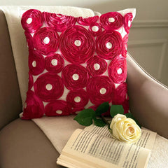 Vintage Joy - Fuchsia Pink Art Silk Decorative Euro Sham
