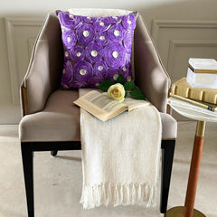 Lavender Roses - Lavender Art Silk Throw Pillow Cover