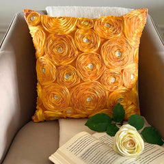 Marigold - Orange Art Silk Decorative Euro Sham