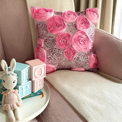 Sweet Kisses - Pink Art Silk Decorative Euro Sham