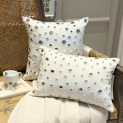 White Mirrors - White Cotton Canvas Throw Pillow Cover