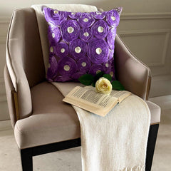Lavender Roses - Lavender Art Silk Throw Pillow Cover