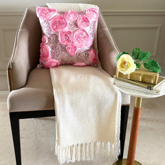 Sweet Kisses - Pink Art Silk Decorative Euro Sham