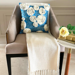 Eternity - Aqua Blue Art Silk Decorative Euro Sham
