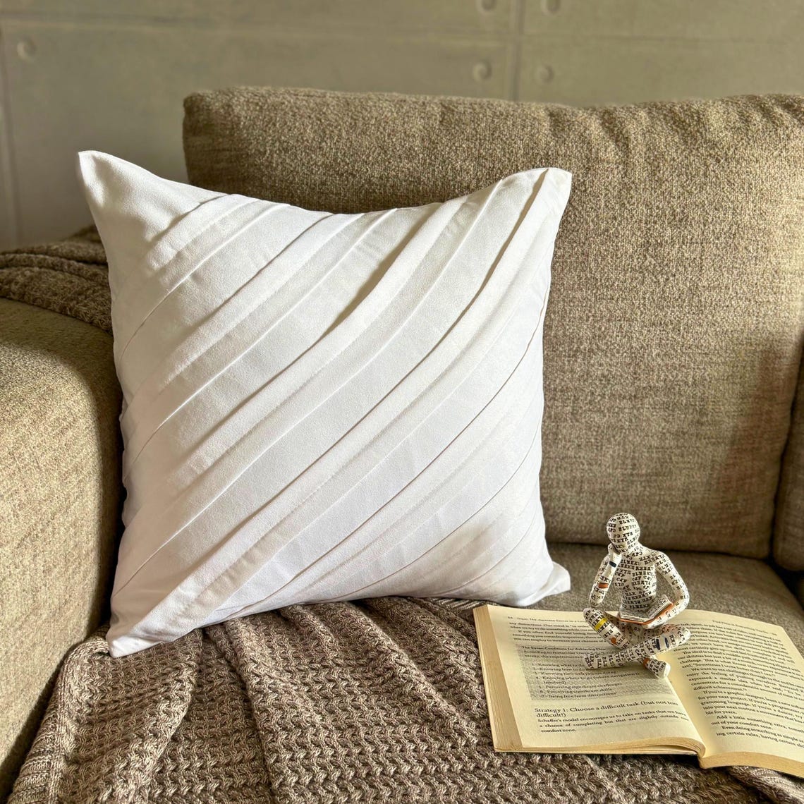 Contemporary White Pillow Cover