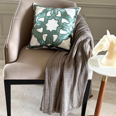 Rhea - Teal Blue Velvet Decorative Euro Sham
