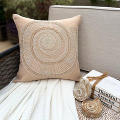 Lazy Snail - Beige Cotton Linen Throw Pillow Cover