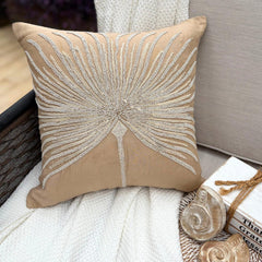 Fragrant Dream - Beige Cotton Linen Throw Pillow Cover