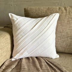 Contemporary White - White Faux Suede Throw Pillow Cover