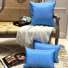 Light Blue Luxury - Blue Silk Throw Pillow Cover Pack of 2