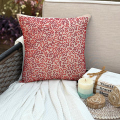 Blooming Maze - Mocha Cotton Linen Throw Pillow Cover