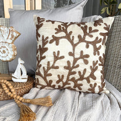 Coral Shine - Gold Art Silk Throw Pillow Cover