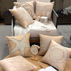 Jute Drought - Beige Cotton Linen Throw Pillow Cover