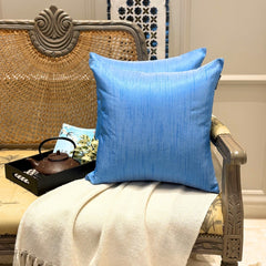 Light Blue Luxury - Blue Silk Throw Pillow Cover Pack of 2