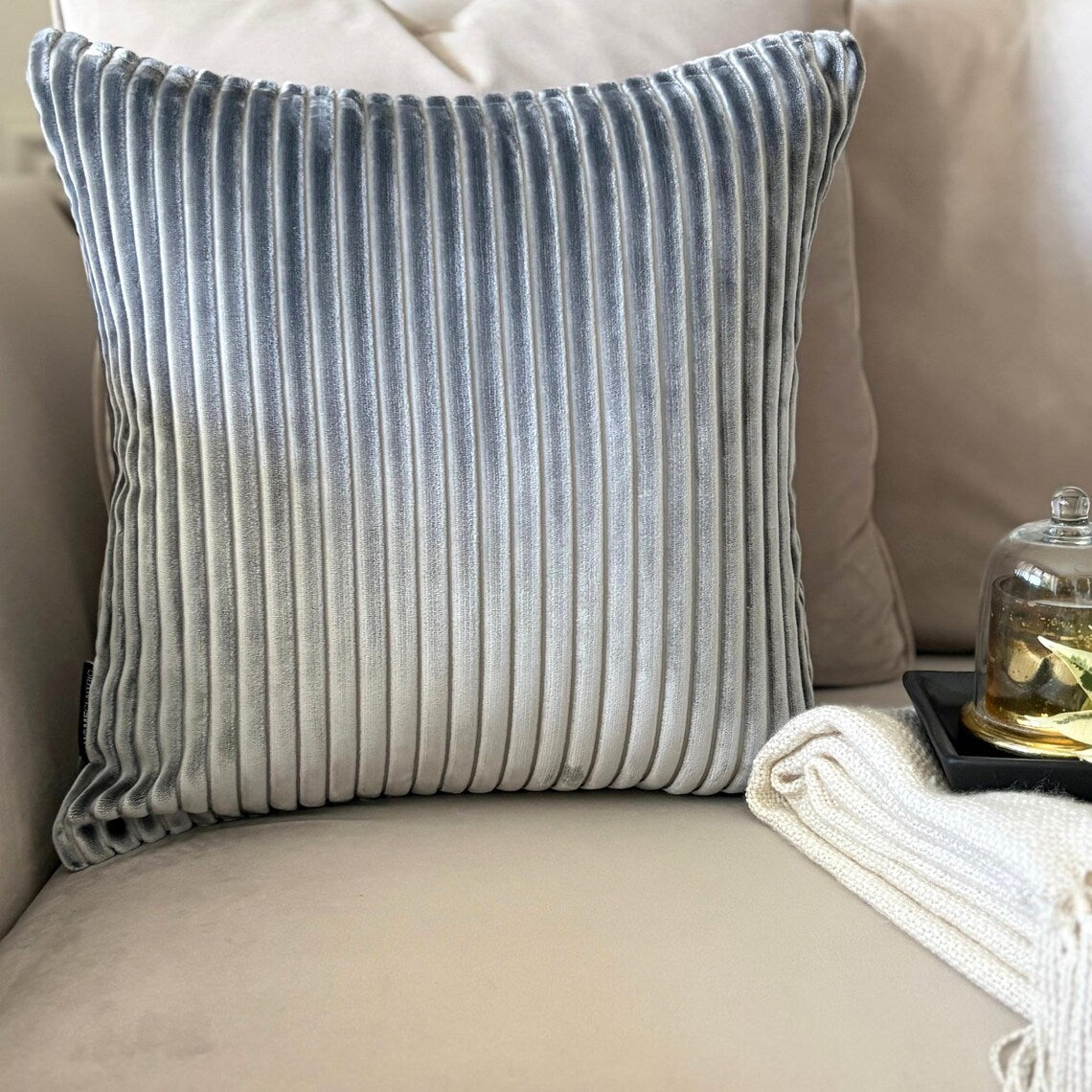 Gray Lines Throw Pillow Cover