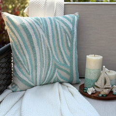 Arctic Layer - Aqua Blue Art Silk Decorative Euro Sham