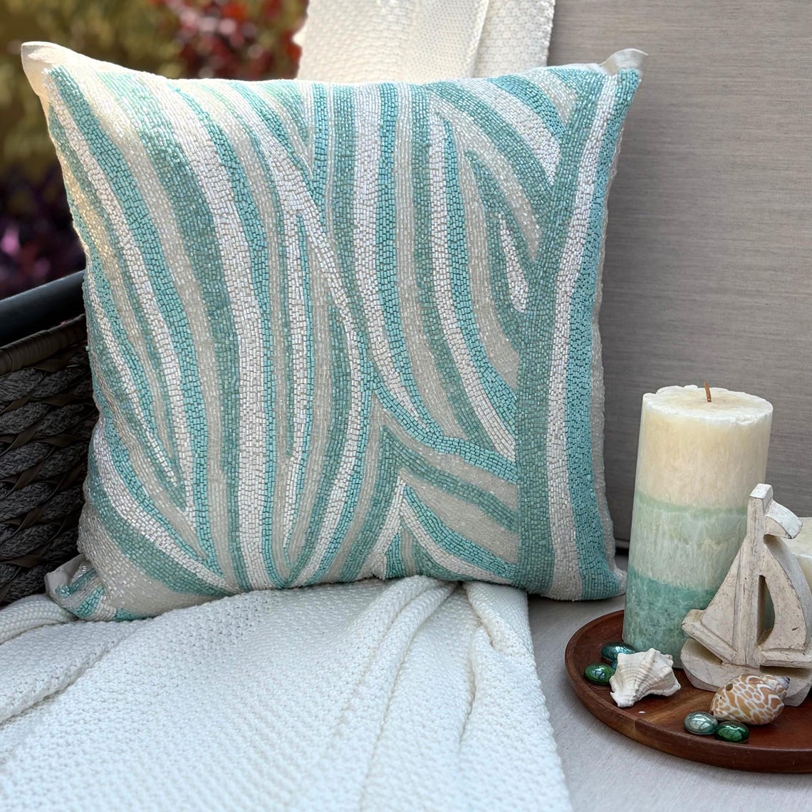 Arctic Layer Waves Blue Euro Sham