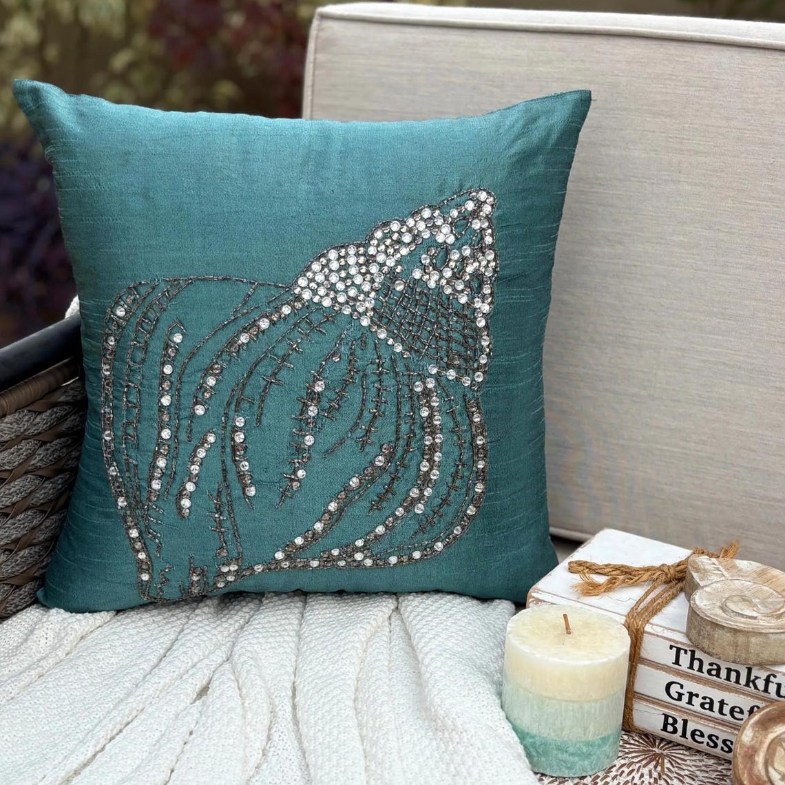 Crystal Sea Shell Pillow Cover