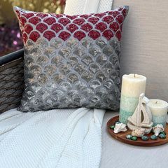 Cranberry Space Sequins Throw Pillow Cover