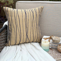 Sea King - Blue Burlap Decorative Euro Sham