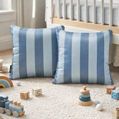Blue Satin Throw Pillow Cover Pack of 2 - Blue Vertical