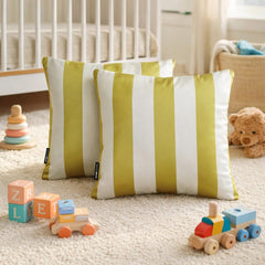 Chartreuse Satin Throw Pillow Cover Pack of 2 - Chartreuse Vertical