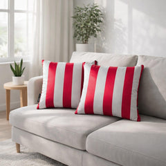 Red Satin Throw Pillow Cover Pack of 2 - Red Vertical
