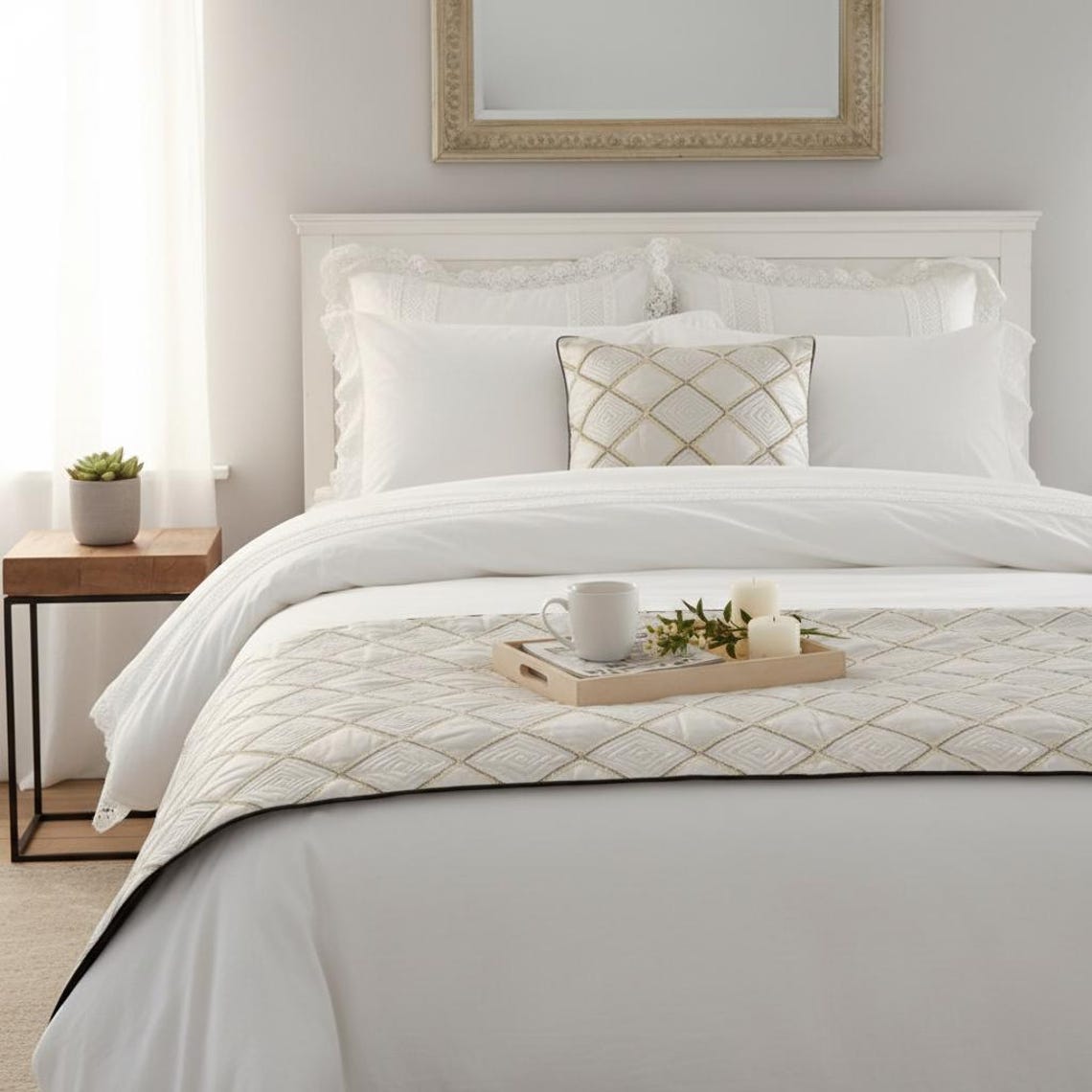 Delilah Decorative Bed Runner and Pillow Cover