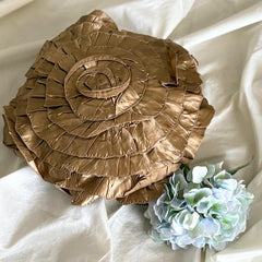 Satin Ruffles - Satin Peach Decorative Round Pillow Cover