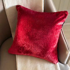 Red Velvet Throw Pillow Cover - Festive Rouge