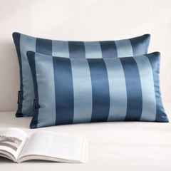 Blue Stripe Delight Lumbar Pillow Cover