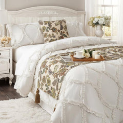 Seasons Blossoms Decorative Bed Runner with Pillow Cover