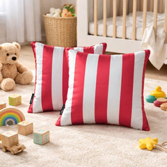 Red Satin Throw Pillow Cover Pack of 2 - Red Vertical