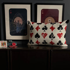 Red & Black Velvet Lumbar Pillow Cover - Royal Flush