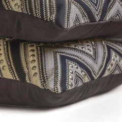 Brown & Grey Jacquard Lumbar Pillow Cover - Chevron Crest