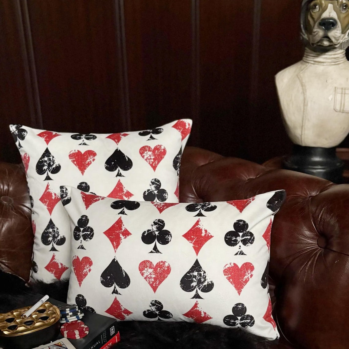 Royal Flush Lumbar Pillow Cover