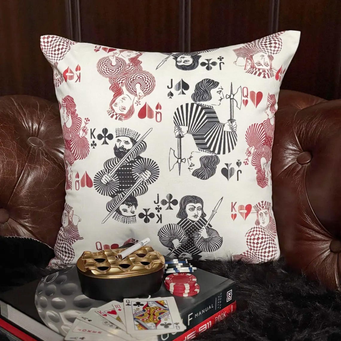 Royal Hearts Throw Pillow Cover