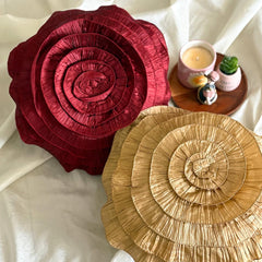 Vintage Golds - Crushed Art Silk Gold Decorative Round Pillow Cover