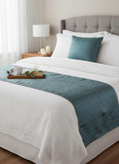 Hexagon Lagoon Decorative Bed Runner with Pillow Cover