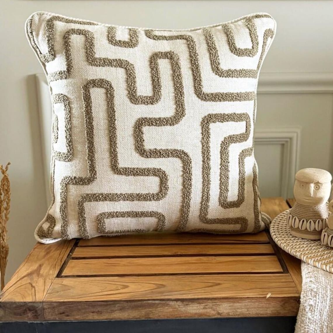 Earth Maze Throw Pillow Cover