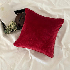 Red Velvet Throw Pillow Cover - Festive Rouge