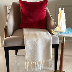 Red Velvet Throw Pillow Cover - Festive Rouge