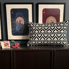 Black & White Velvet Lumbar Pillow Cover - Fleur Noir