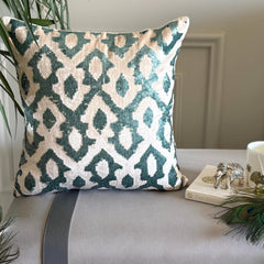 Peacock Insights - Teal Blue Velvet Decorative Euro Sham
