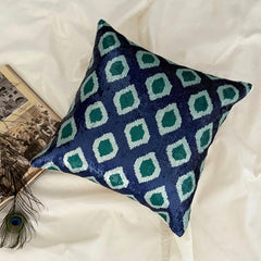 Mayurika - Blue Silk Decorative Euro Sham