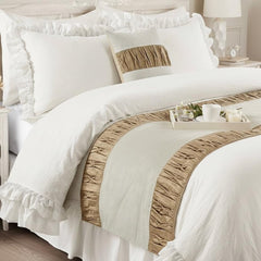 Cascade Pleats Decorative Bed Runner and Pillow Cover