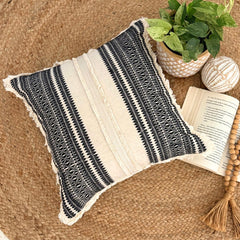 Casablanca Dream - Black Jacquard Throw Pillow Cover